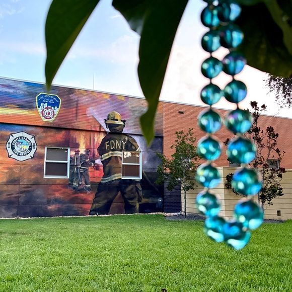 Natasha Couture Clear Blue Acrylic Ball Necklace Retro Iridescent Gold Cocktail - Picture 9 of 13